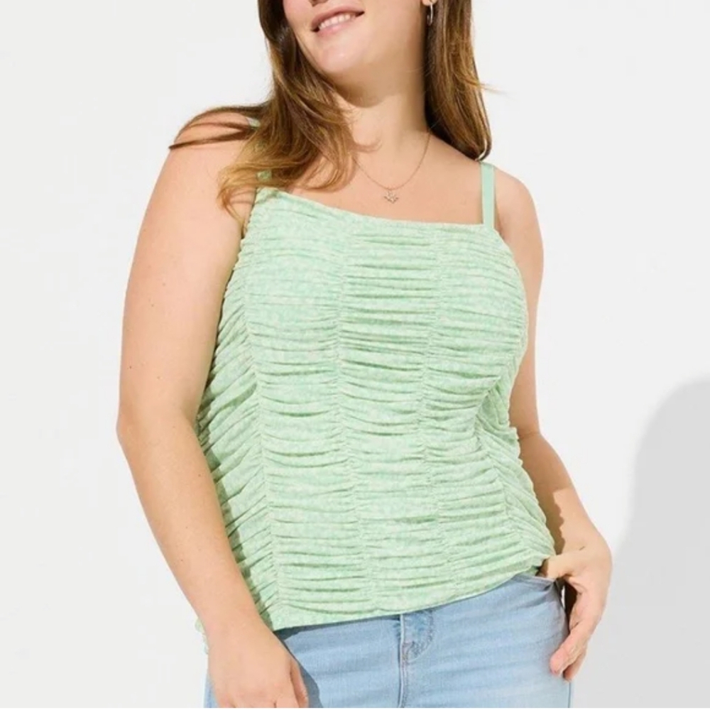 NWT Torrid Green Ruched Camisole Top In Green Size 4X